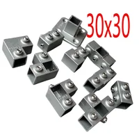 Conector de Tubo Cuadrado de 30 mm de Diámetro Exterior, Conector de Aleación de Aluminio en Forma de Codo, Conector de Tubería Cuadrada de Tres Vías, Conector Fijo para Estantes de Almacenamiento
