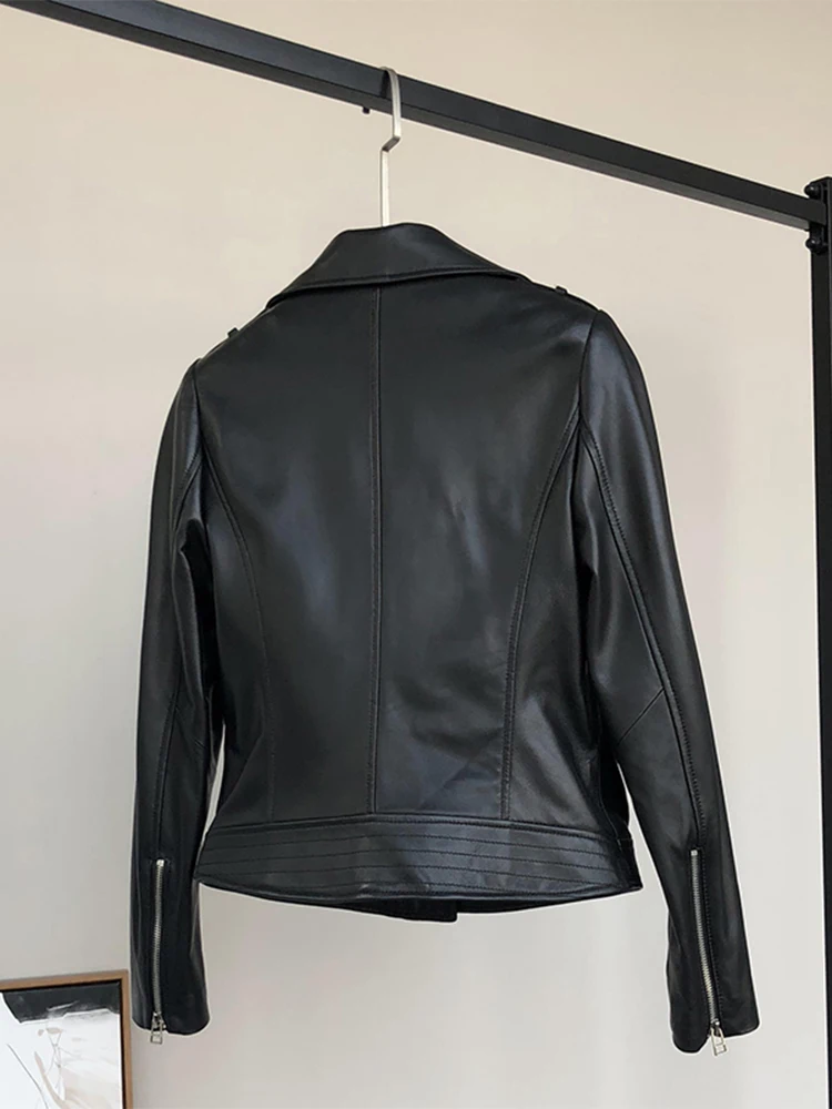 Nerazzurri Frühling Herbst Kurze Schwarz Licht Faux Leder Biker Motorrad Jacken für Frauen Zipper Luxus Kleidung 5xl 6xl 7xl