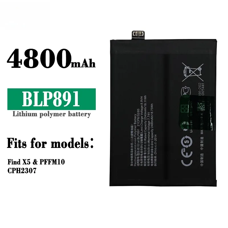 BLP891 4800mAh New Mobile Phone Replacement Battery for OPPO FIND X5/PFFM10/CPH2307 High Quality with Tool Kit