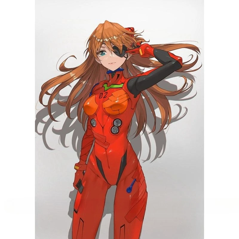Evangelion del nuevo siglo: pintura autoadhesiva impermeable Asuka circundante, pegatinas decorativas para coche, pared, ordenador y equipaje