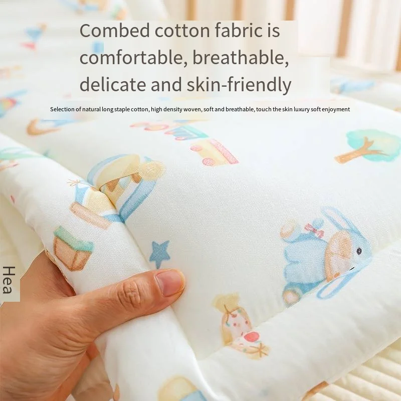 Newborn Crib By Pure Cotton Breathable Anti-collision Cushion Soft Bag, One-piece Crib Is Surrounded By Children's Splicing Bed