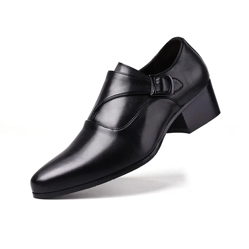 Genuine Leather Men\'s Shoes Business Men Dress Shoes Incressed 6cm Slip on Pointed Toe Man Oxfords Classic Formal Shoes for Men