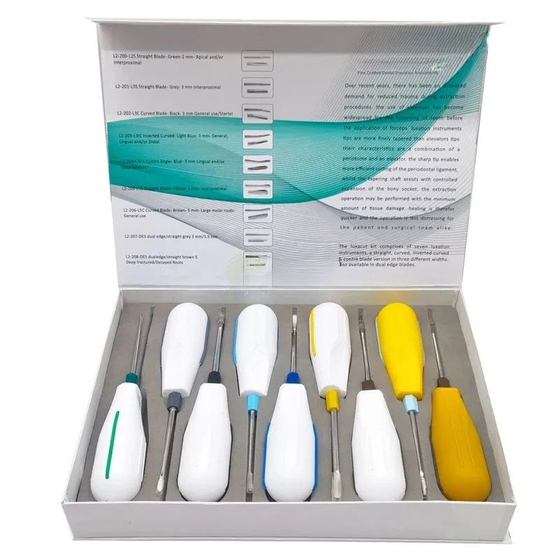 1Kit Dental Stainless Steel Surgical Extraction Tooth Root Tip Elevator Tools Minimally Invasive Surgery Forceps