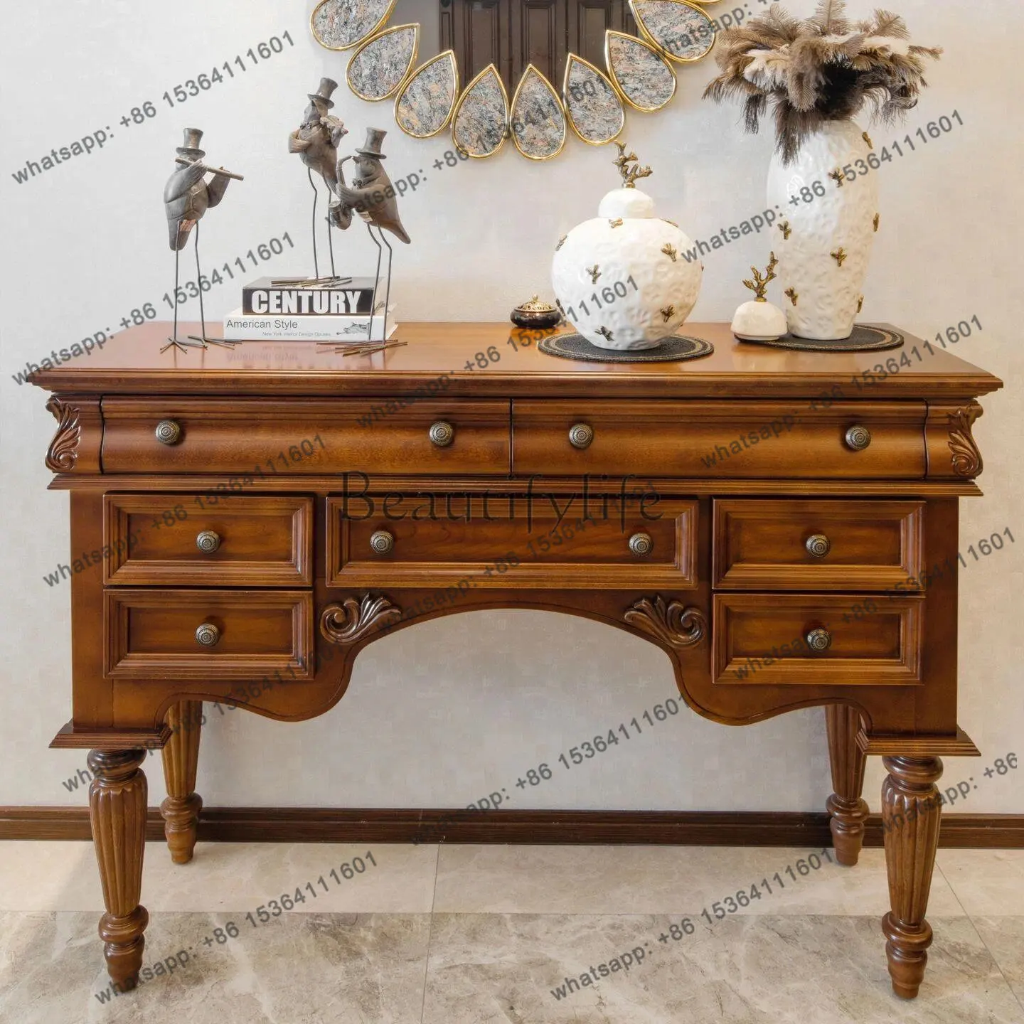 Victoria porch American country foyer cabinet modern simple table side cupboard