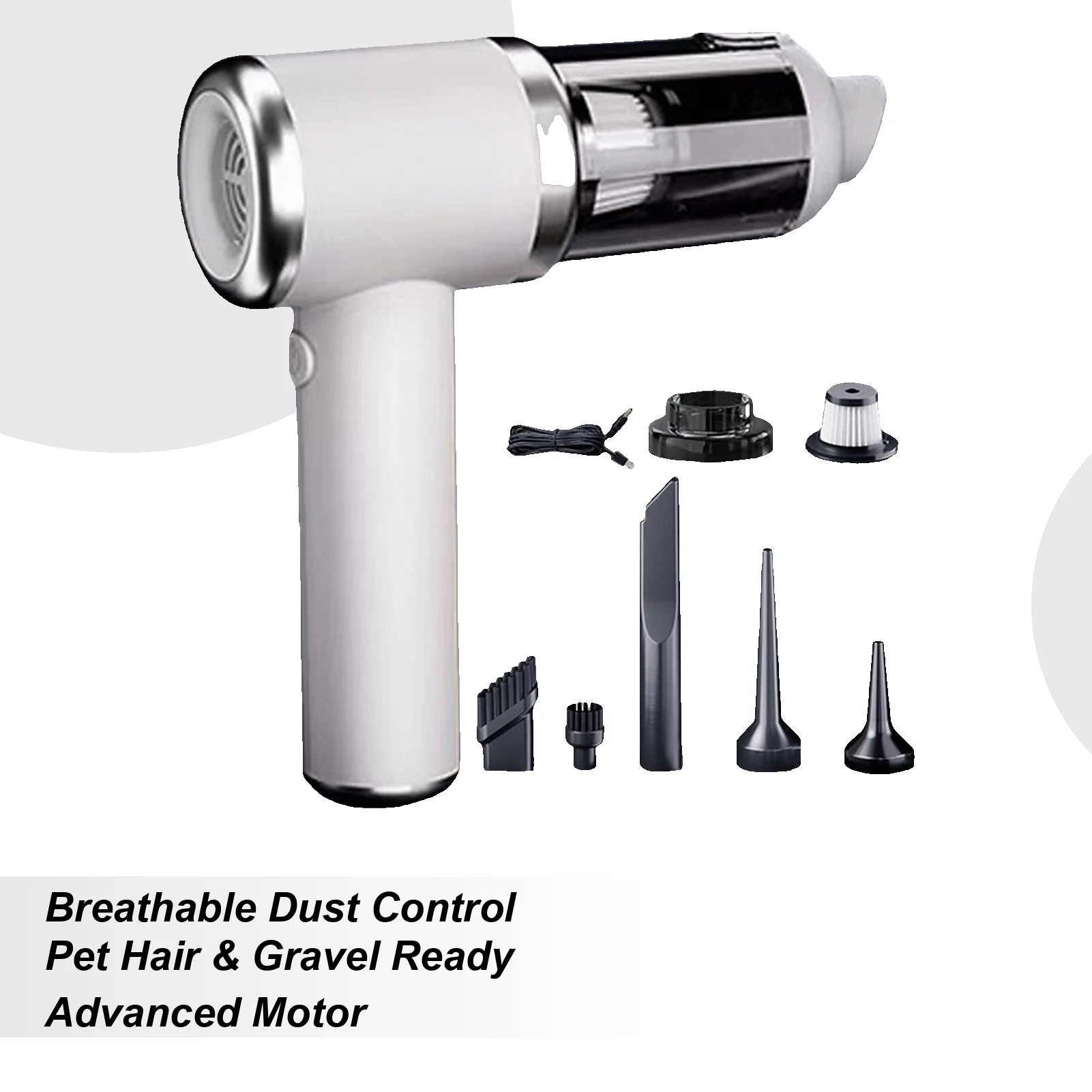 

Беспроводной автомобильный пылесос 5500Pa для удаления мусора, песка, шерсти животных, бумажных обрезков, пыли с приборной панели и сидений