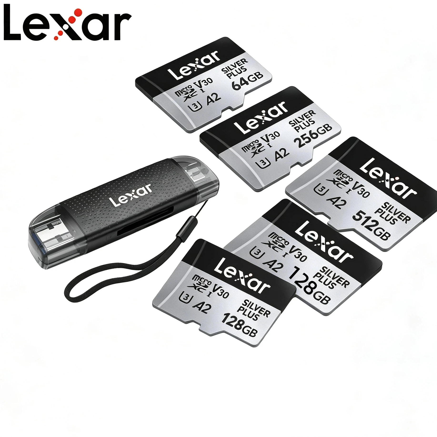Lexar MicroSDXC 1TB 512GB 256GB 128GB 64GB V30 A2 U3 4K Micro SD Card for DJI Drone Camera