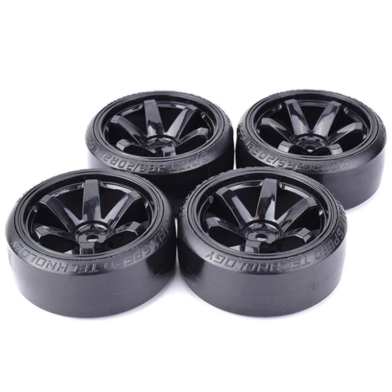 4PCS 1/10 RC Drift On-road Wheel Hard Pattern Tyre for 1:10 Tras D4 HSP HPI Sakura TT01 Tamiya Drifting RC Car Accessories