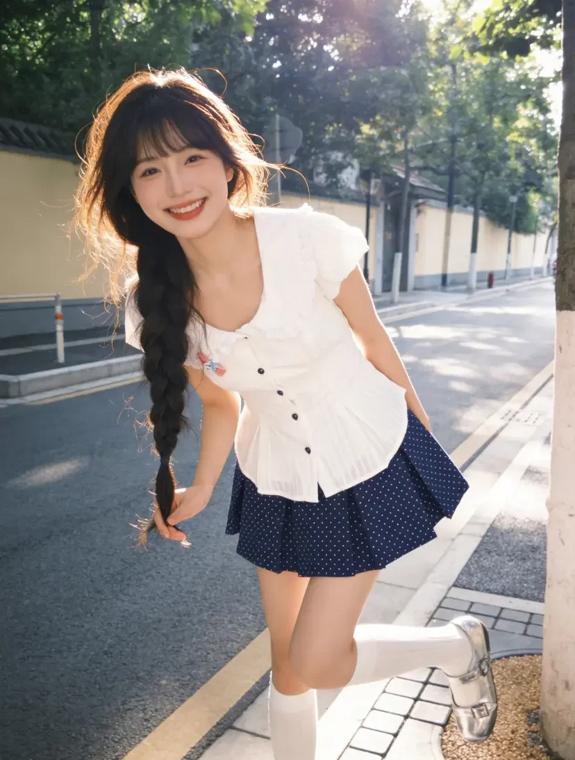 Summer Sweet And Spicy Girl Waist-Cinching Short Sleeve Shirt And Half Skirt Women's Outfit Set Salted Milk Foam Fashion