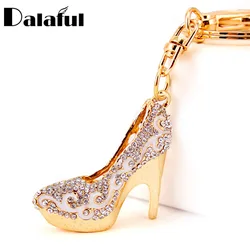 High Quality Crystal High Heels Shoes Key Chains Rings Holder Flower Enamel Bag Pendant For Car Keyrings KeyChains K289