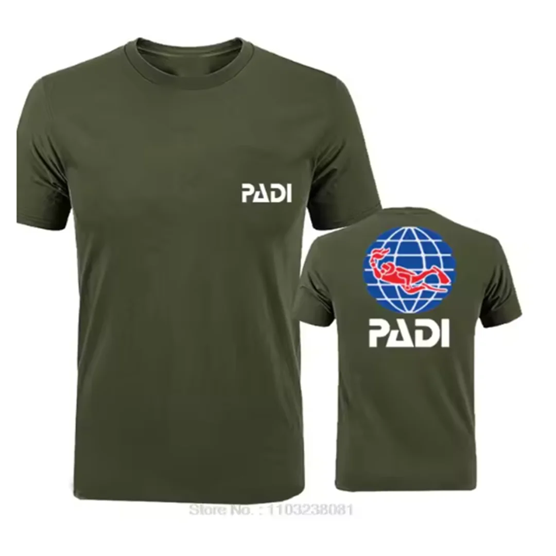 Scuba Driver Padi t-shirt t-shirt casual da uomo ad asciugatura rapida t-shirt hip-hop a maniche corte top girocollo abbigliamento uomo oversize