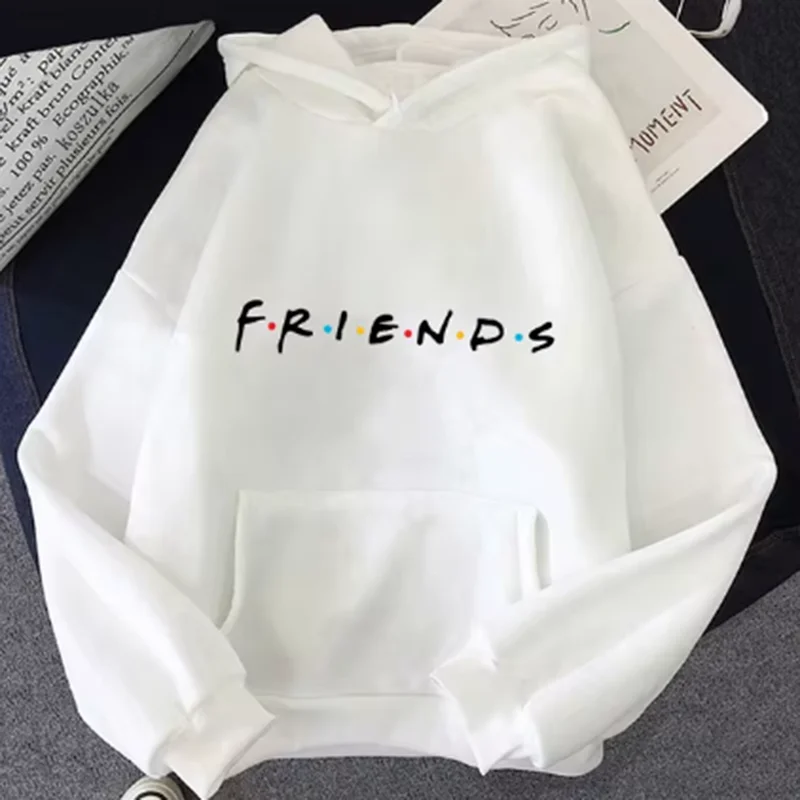 Women Friends Print Hoodie Long Sleeve Pullover Fashion Clothing Casual Solid Color Female Spring Autumn Fashion Streetwear