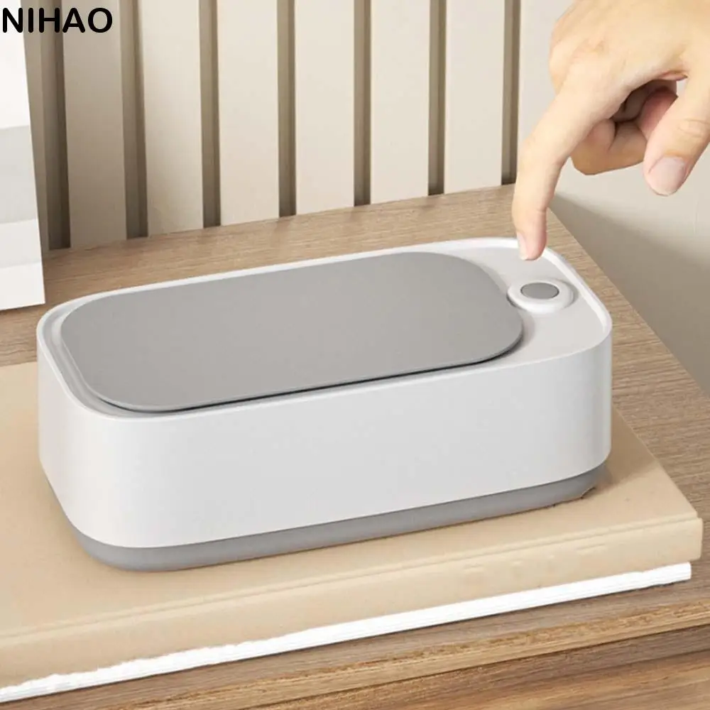 ماكينة تنظيف النظارات عالية التردد، منظف أسنان كهربائي قابل لإعادة الشحن بزر واحد، محمول 360 درجة °   تنقية