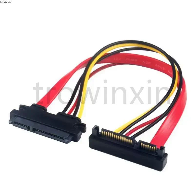 for 90 Degree Elbow Up Bend 7 Plus 15 SSD Optical Drive SATA3.0 Male to Female Extension Cable Data Power Cord Head