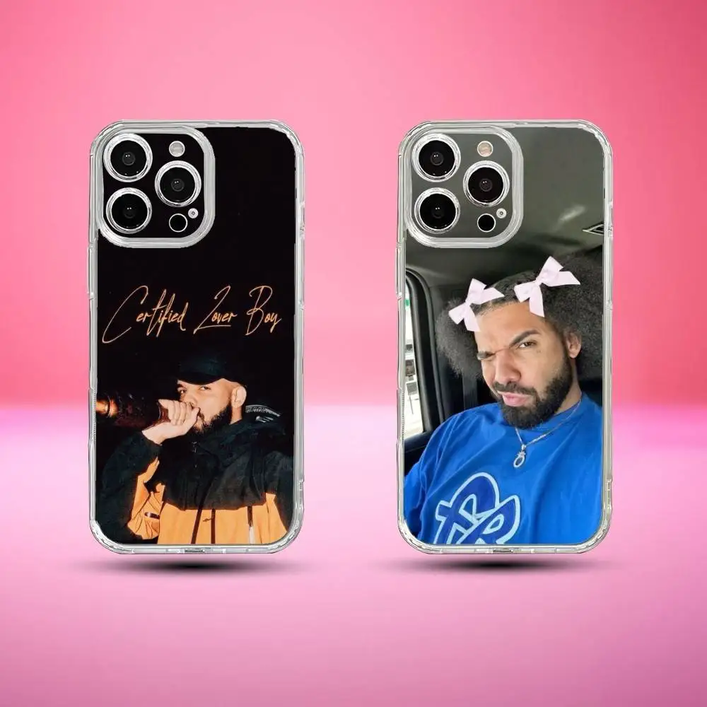 Custodia per telefono Funny Singer D-Drake Rapper per iPhone17,16,15,14,13,12,11 Plus,Pro Max Cover morbida e trasparente