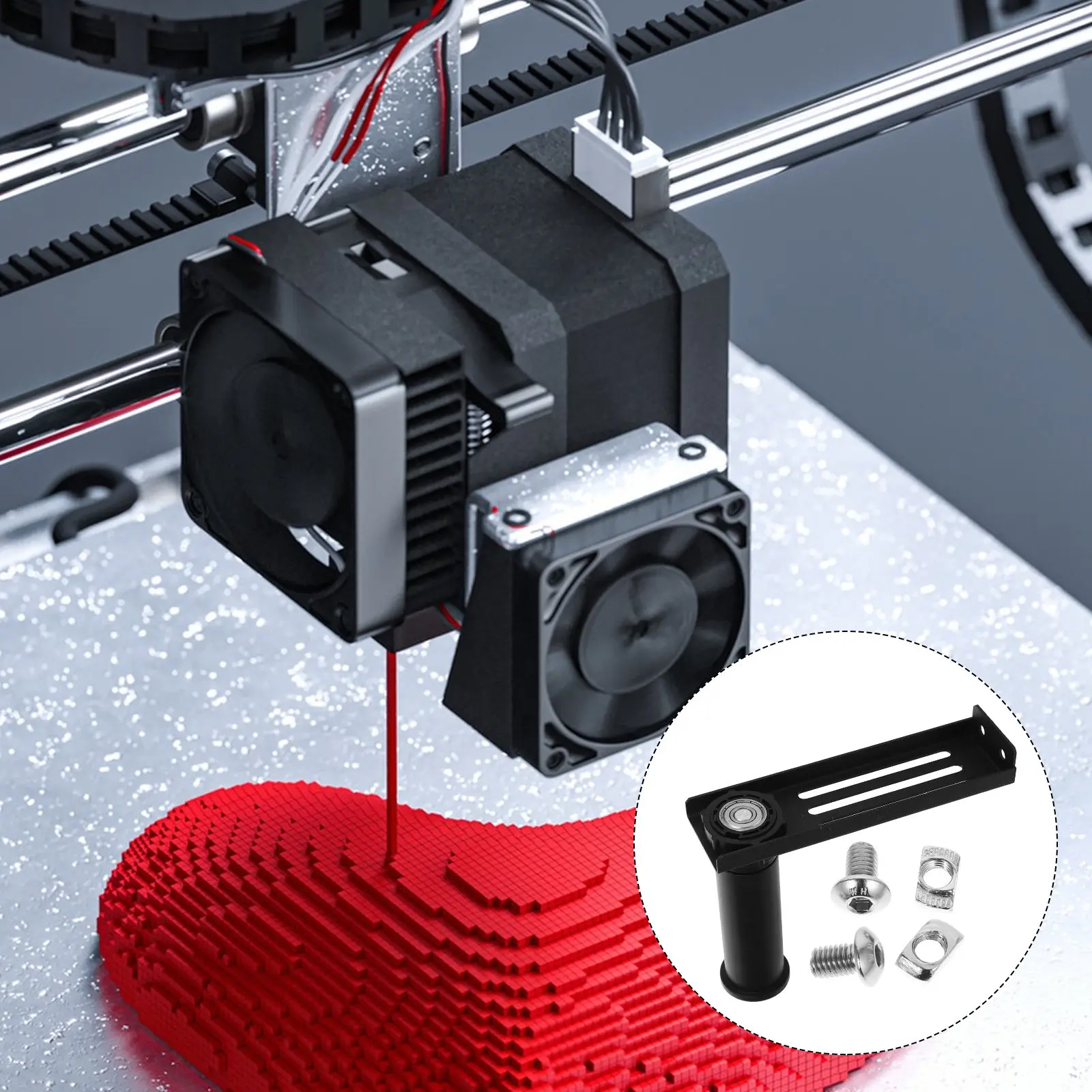 

1Set Aluminum Alloy 3D Printer Filament Spool Holder Rotating Design Easy Access Replacement Stable Mount Compatible with Ender