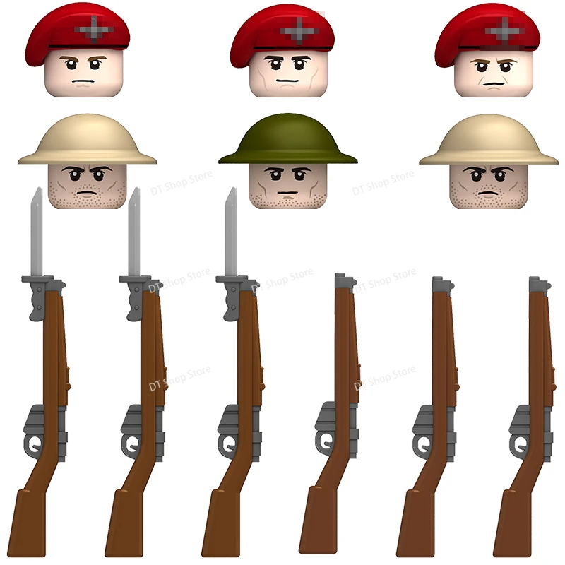 Blocs de construction de scène de guerre militaire, accessoires, armes, figurines d'action d'infanterie militaire, Puzzle, jouets pour enfants, cadeaux N601-650