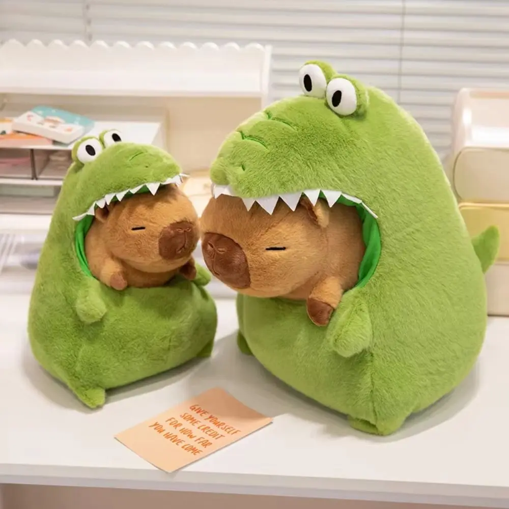 's Accompany Cartoon Crocodile Capybara Simulation Fluffy Capibara Anime Stuffed Soft 30/40cm Capybara Green Crocodile