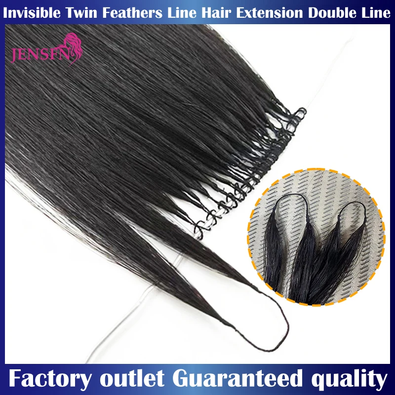 

Double line Micro Feather New Hair Extensions 100% Human Hair Straight 16"-26" Inch 613 Color Easy to pull hair extensions