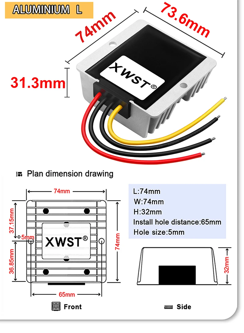 XWST DC DC Konstantstrom-Batterieladegerät 9-35 V 12 V 24 V bis 12,6 V 14,5 V 5 A 8 A 12 A 15 A 22 A Lithium-Blei-Säure mit Wasserdicht – Detail 19
