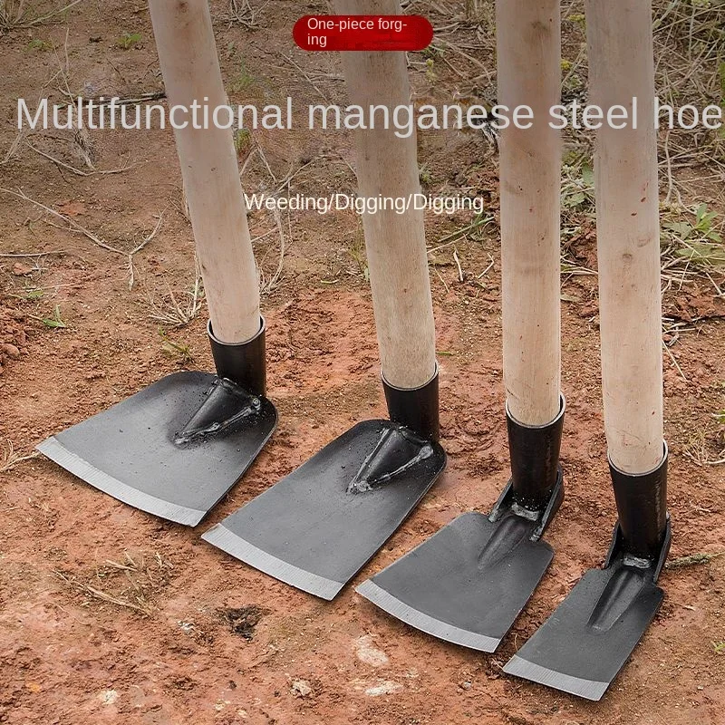 Small hoe for digging soil for household outdoor agricultural tools forging weeding hoe for gardening garden hoe for gardening