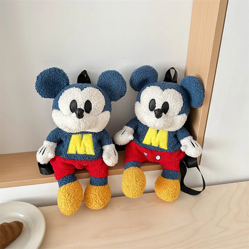 Disney Mickey Mouse Plüschtier, 33 cm, süßer Cartoon-Puppen-Rucksack – stilvoll und langlebig – perfektes Geburtstags- und Weihnachtsgeschenk