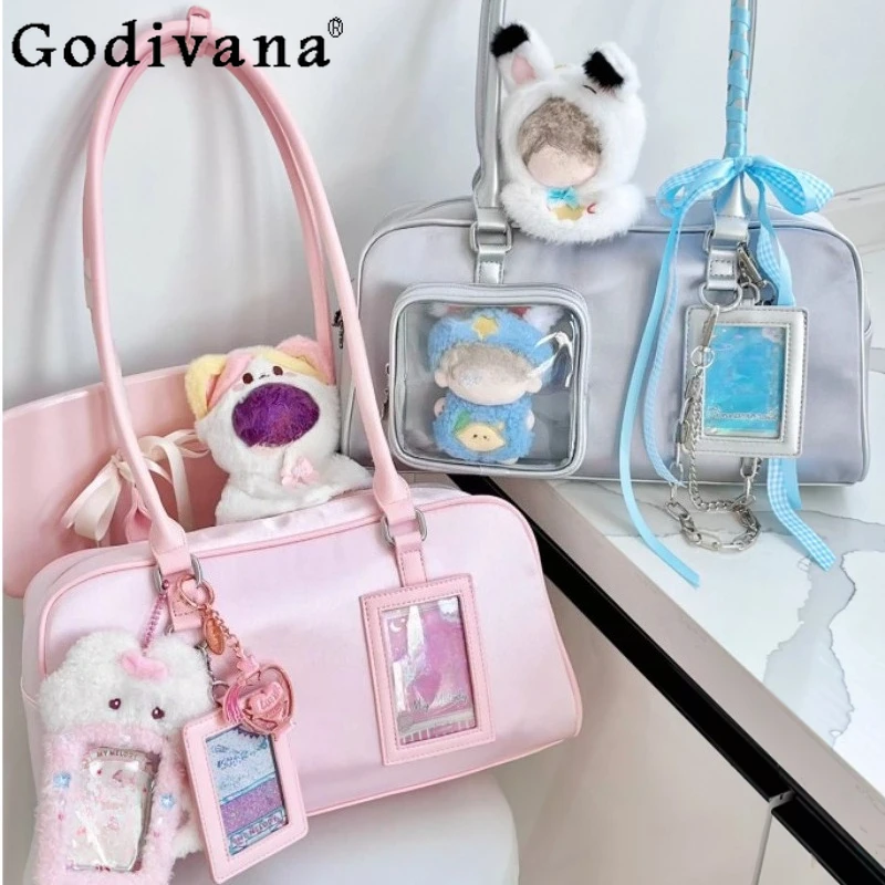 

Оригинальная японская розовая сумка Kawaii Girls 2026: Новая студенческая вместительная модная универсальная повседневная сумка через плечо/на плечо