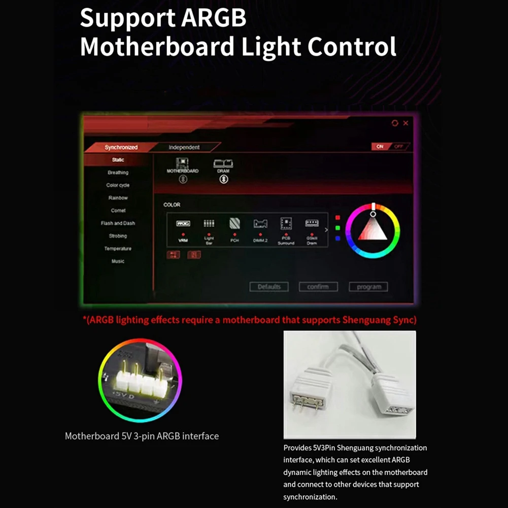 مروحة مكعبات البناء M07K JM-5 إصدار 4pin مراوح ARGB 120 مم حزمة ثلاثية لوحدة المعالجة المركزية والتبريد