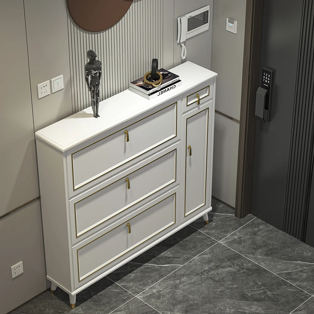 

Light luxury shoe cabinet, Nordic simple and modern ultra-thin tipping bucket at the door of the home, multi-functional narrow l