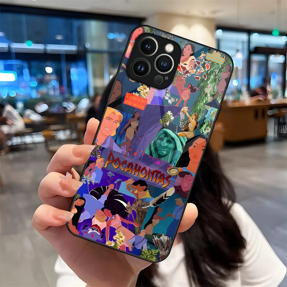 Princess Pocahontas Phone Case For iPhone 13 15 14 12 11 Pro XS Max Plus Mini X XR 8 7 6s SE2020 Tempered Glass Coque image 2