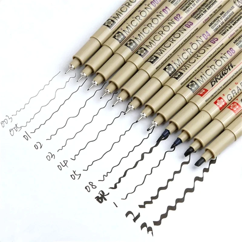 1pcs Sakura Pigma Micron Fine Pen Waterproof Smooth Black Ink Fineliner Drawing Pens Liner Rotulador Tekenen Art Sketch Marker