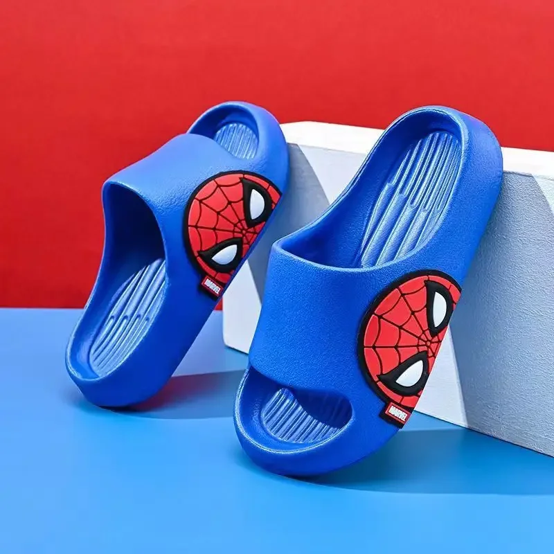 Disney Cartoon Spiderman Slippers Girls Boys Summer Sandals Kids Home Indoor Shoes Soft Non Slip Toddler Children Beach Shoes