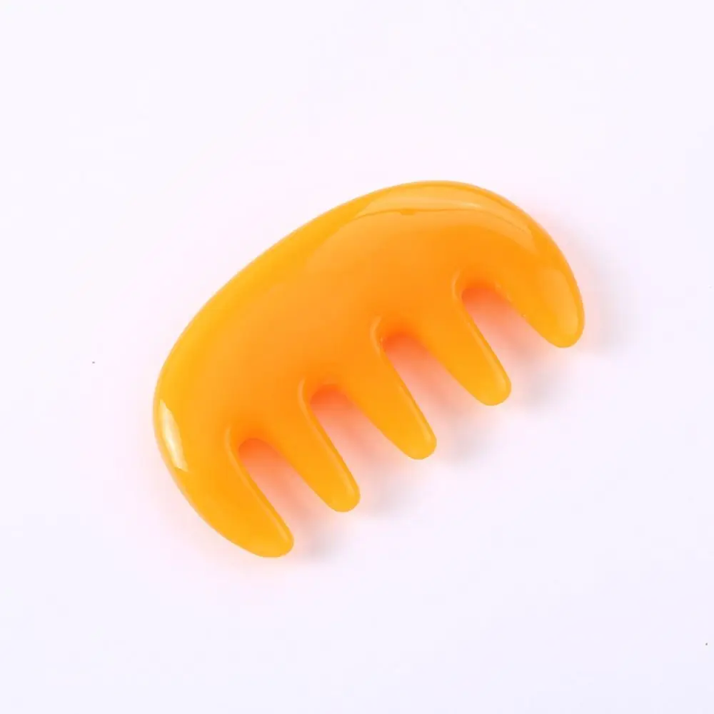 Five Teeth Head Massage Comb Antistatic Resin Head Scraping Comb Yellow Head Massage Resin Hair Brush Guasha