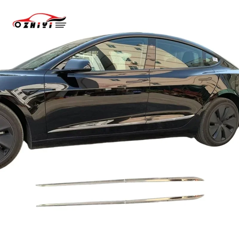 Car Door Protector ABS Body Anti-scratch Decoration Stickers Strips Cover Trim for Tesla Model 3 2019-2024 Car Styling