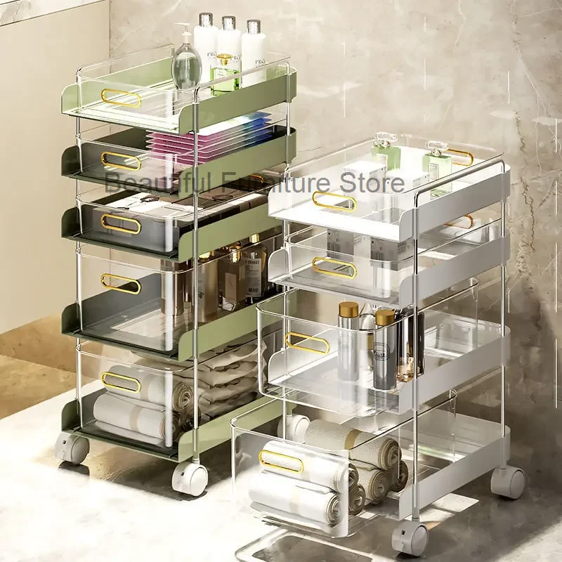 Kitchen Storage Multi-Functional Small Cart Snacks Portable Household Kitchen Toilet Bathroom Multi-Layer Multifunctional Rack