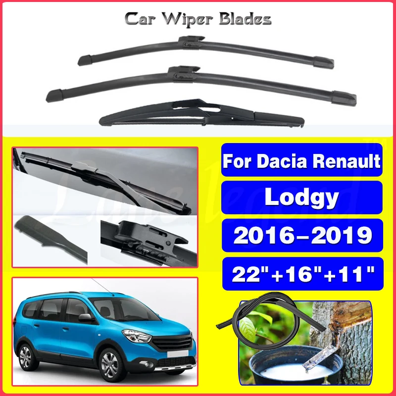 

Car Wiper Blade for Renault Dacia Lodgy 2016-2019 Front Rear Window Windscreen Windshield Wipers Car Accessories Stickers