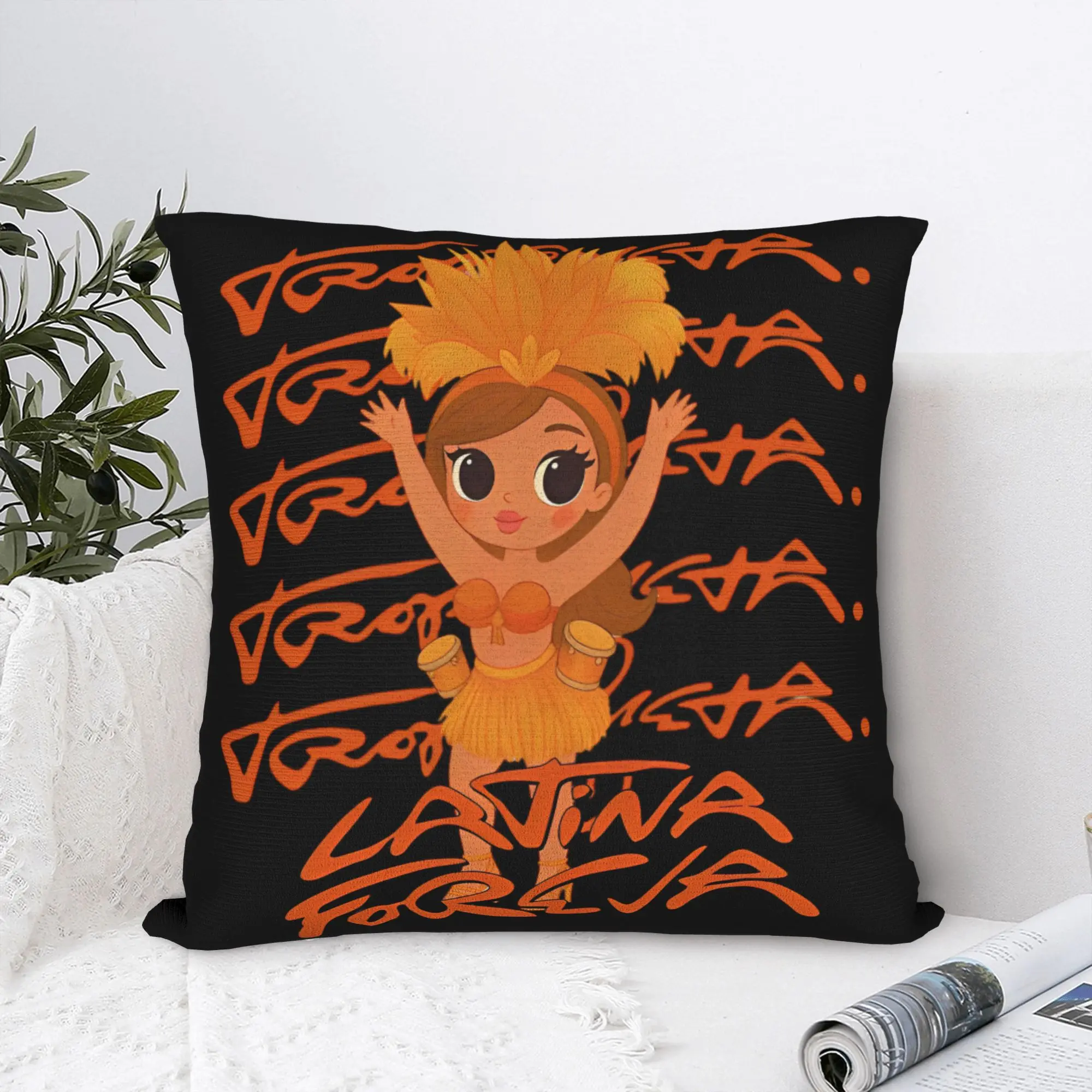 Karol G Tropicoqueta Album Pillowcase Printing Fabric Cushion Cover Decor  Pillow Case Cover Home Square 40X40cm