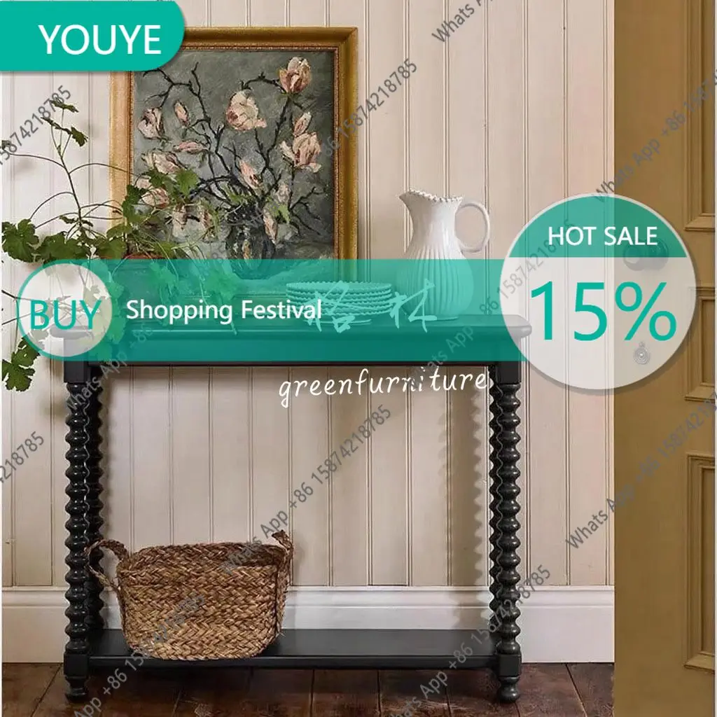

C French Retro Solid Wood Porch/American Rural Entrance Hall Decorative Cabinet/medieval Style Strip Case