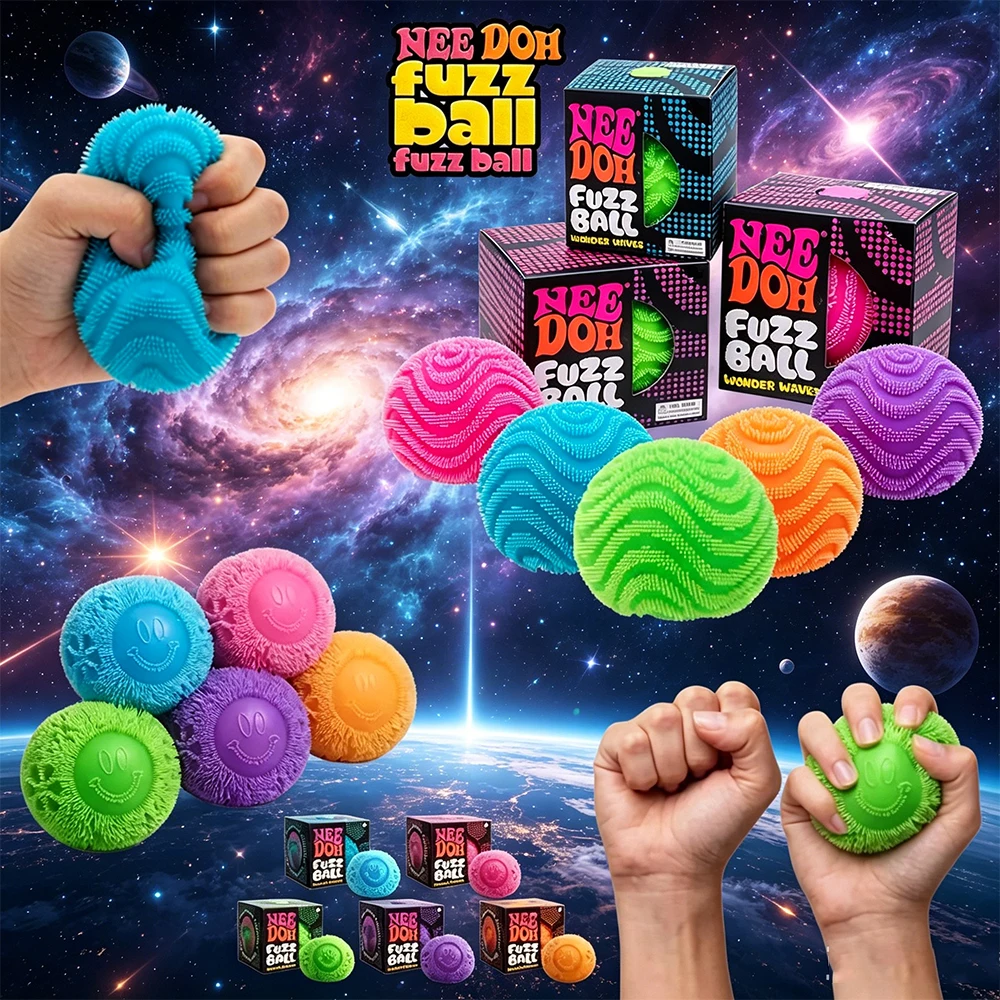 

Stress Relief Squeeze Blind Box Nee Doh Fuzz Ball Sensory Squeeze Toy Textured Stress Relief Fidget Ball for Gift