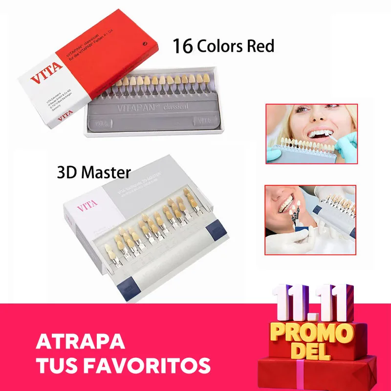 

Направляющая для зубного тента Vita, классическая 16-цветная Vita 3D Master, направляющая для отбеливания зубов, 29 цветов, модель зуба, колориметрическая пластина