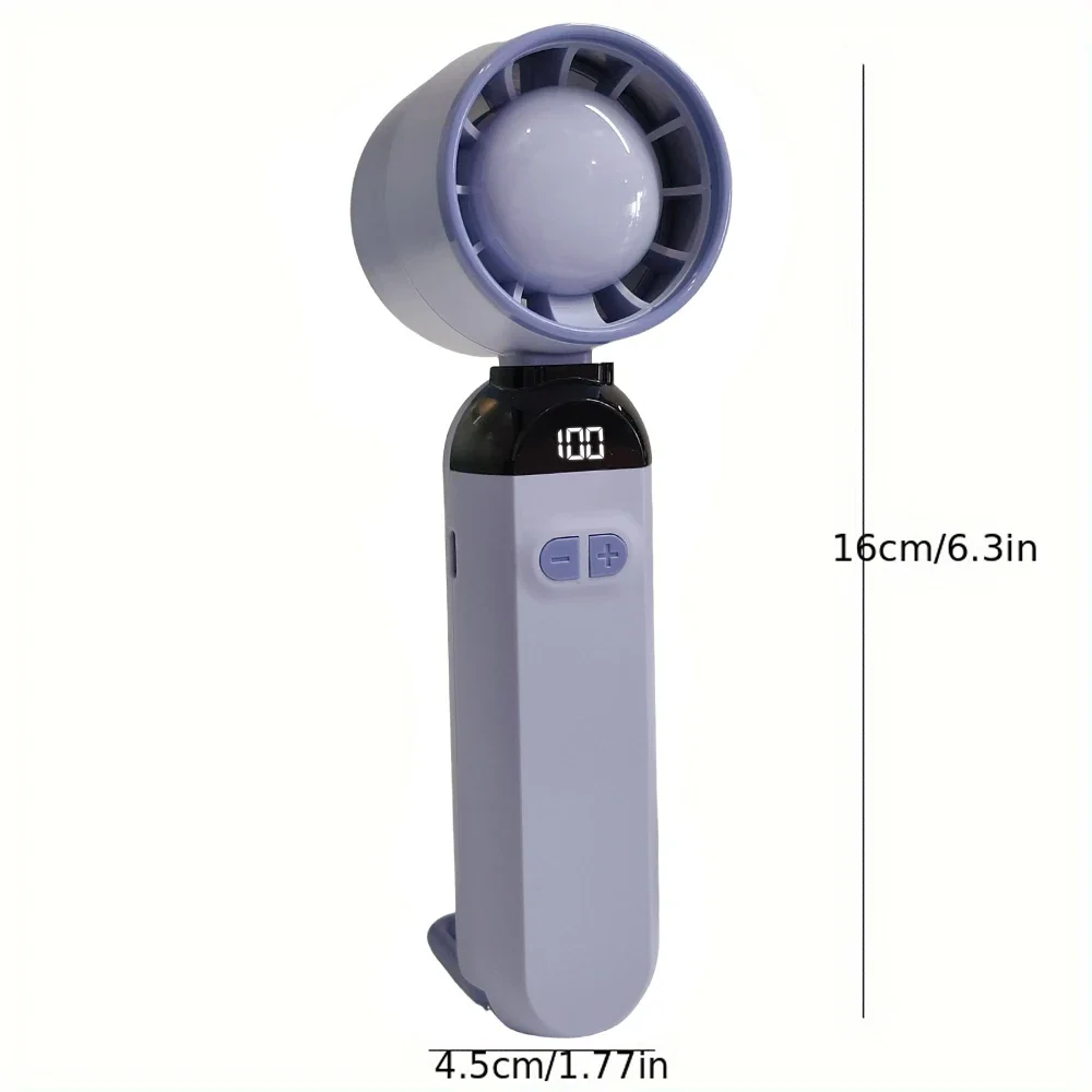 مروحة محمولة صغيرة محمولة - مروحة جيب توربو USB قابلة لإعادة الشحن وقابلة للطي بدون شفرات مع بطارية كبيرة للاستخدام الخارجي/السفر