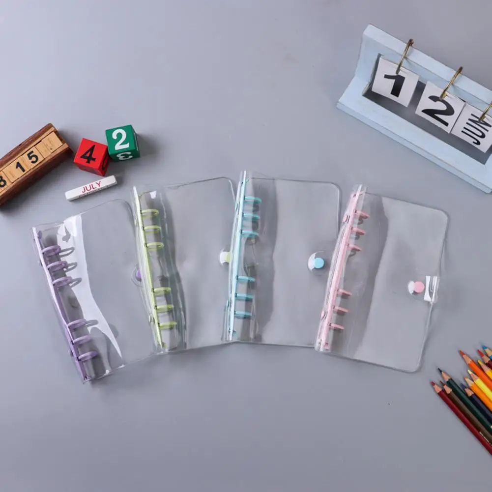 A7/A6ประสานกันน้ำบัญชีแยกประเภทปกอ่อน A6ใสแฟ้มงบประมาณเครื่องผูกสมุดบันทึกนิ่มโปร่งใสเปลือกเครื่องใช้สำนักงาน