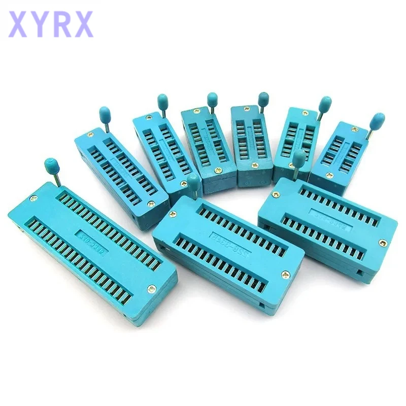 1pcs/lot 14 16 18 20 24 28 32 40 P Pin 2.54 MM Green DIP Universal ZIF IC Socket Test Solder Type IC lock seat zif socket