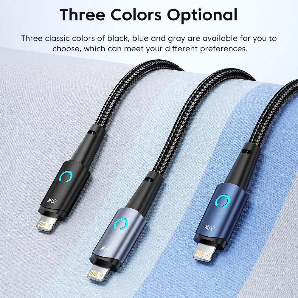 Toocki USB C Cable For iPhone 15 12 13 14 Pro Max Mini XS LED PD Fast Charger USB Type C to Lightning Data Cable Cord 1m 2m