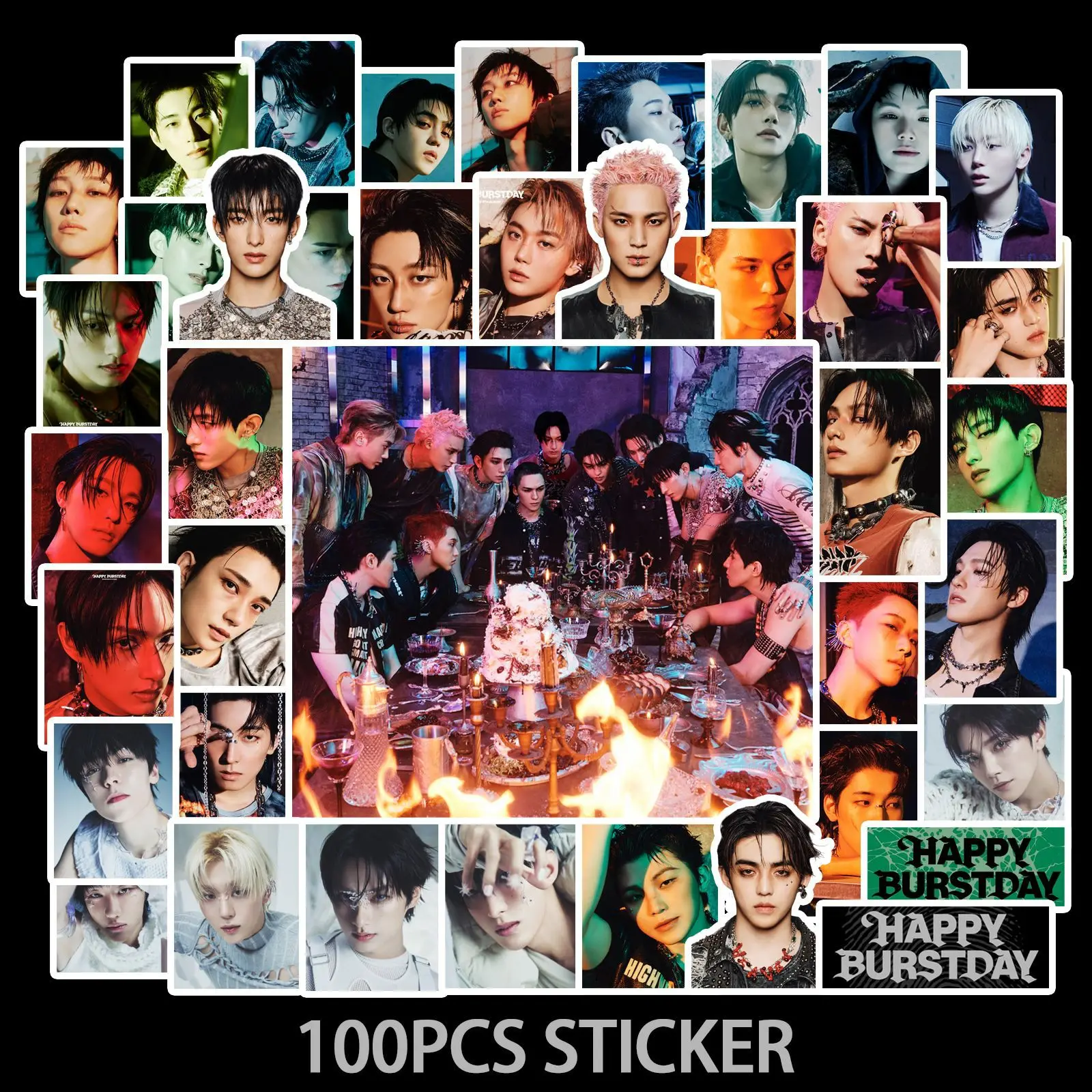 

100 шт. милые наклейки EVENTEEN KPOP idol HAPPY BURSTDAY DIY фотоальбомы