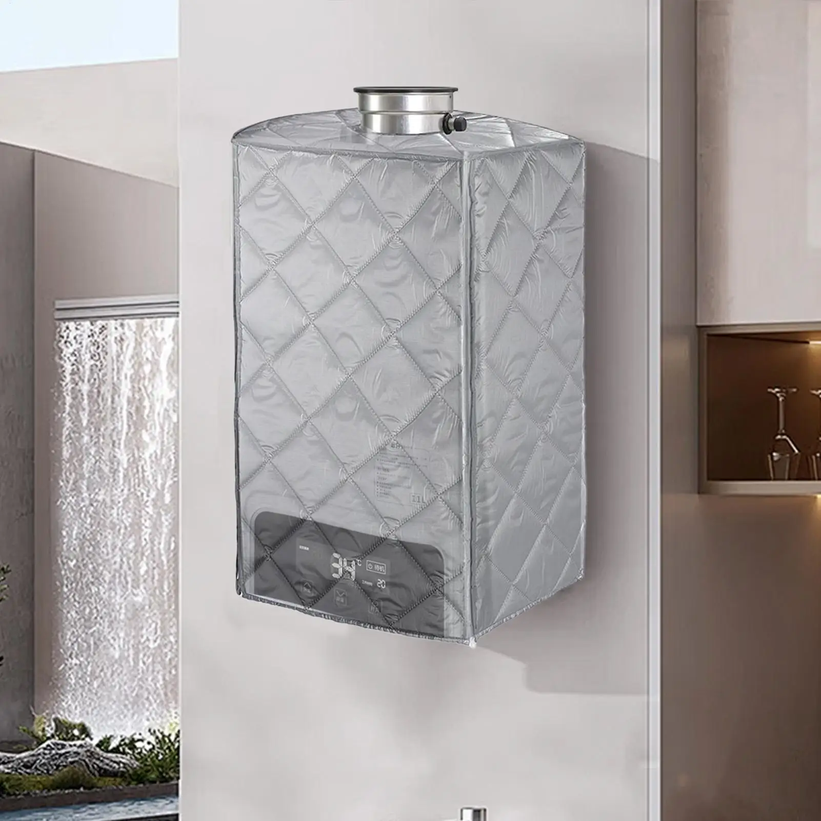 

Water Heater Blanket Tankless Enclosure Waterproof and Dustproof Four-Season Protective Cover for Rain Dust Leaves Outdoor