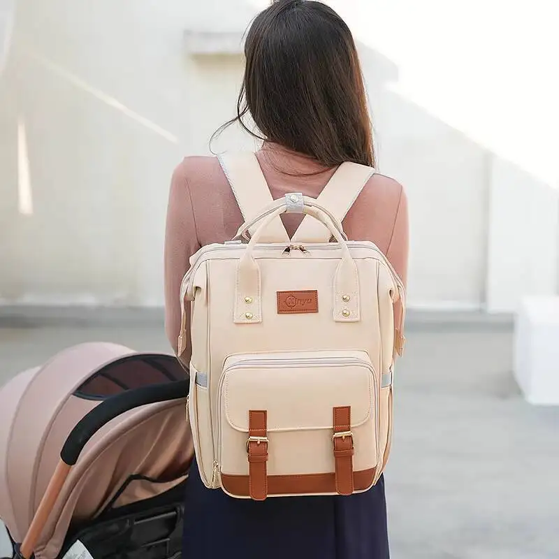 Borsa per mamma Mamma Bambino Spalla singola/doppia Zaino femminile in pelle da donna Borsa da viaggio per esterni di grande capacità Maternità