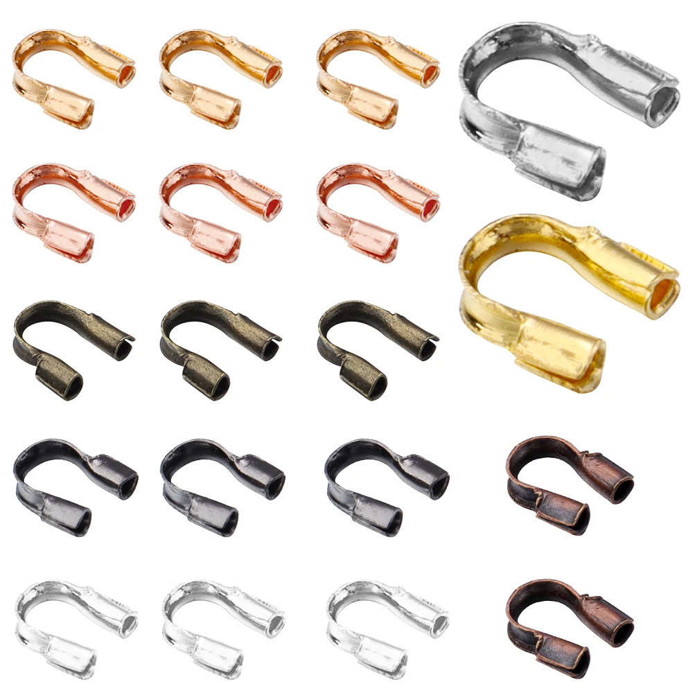 100 teile/los Metall U Form Draht Protektoren Schleifen Verschlüsse Stecker Für DIY Halsketten Armbänder Perlen Schmuck Machen Zubehör