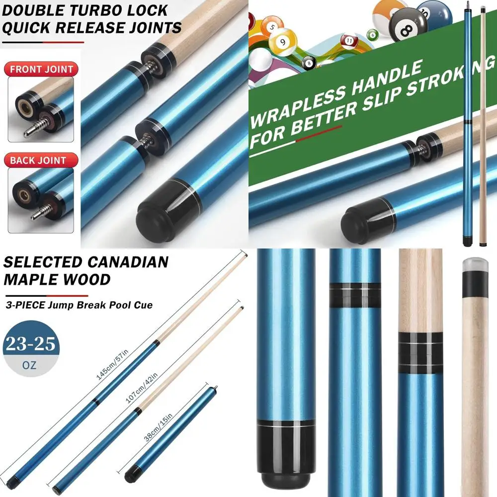 

Кий для пула Solid Jump Break и Heavy Impact, 2-х секционный, 21-25 унций