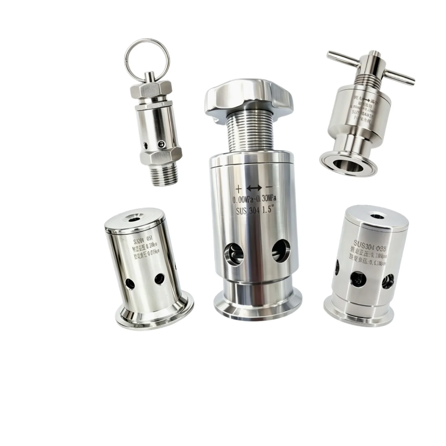 Image of 304SS Sanitär-Tri-Clamp-Druck-Vakuum-Überdruckventil, poliertes, leckagearmes Entlüftungs- und Abluft-Sicherheitsventil für Fermentationstanks