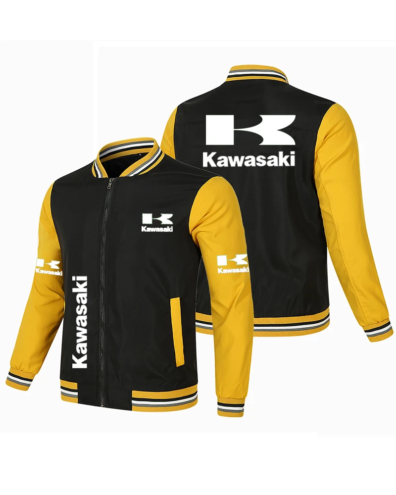 

Американская новая куртка Kawasaki 2026 для велоспорта и мотоспорта, мужская тонкая модная спортивная одежда на молнии с логотипом автомобиля